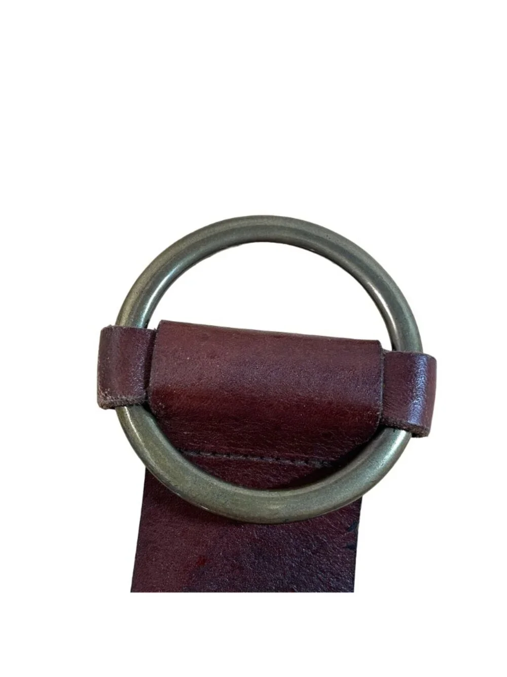 Fossil Leather Infinity Twisted Braid Belt Women S Brown Round Gold Buckle